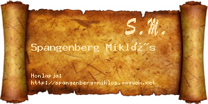 Spangenberg Miklós névjegykártya